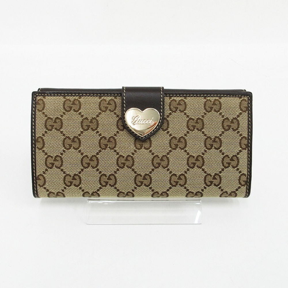 Gucci GG Hook Long Wallet Brown Canvas Leather
